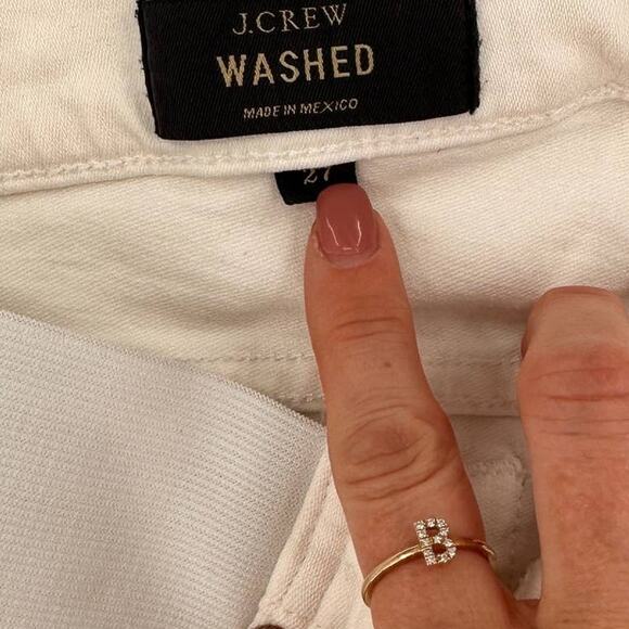 J.Crew Washed White Elastic Stretch Shorts Size 27 - Picture 2 of 5